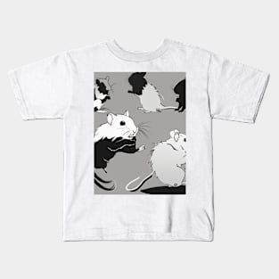 Hamsters Shadow Silhouette Anime Style Collection No. 26 Kids T-Shirt